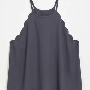 LOFT Tops Scalloped Coastal Grey Halter Top-NEW!